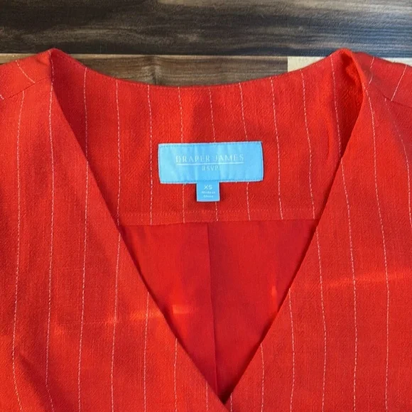 Draper James Red Striped Button-Up Vest size XS - Picture 3 of 8